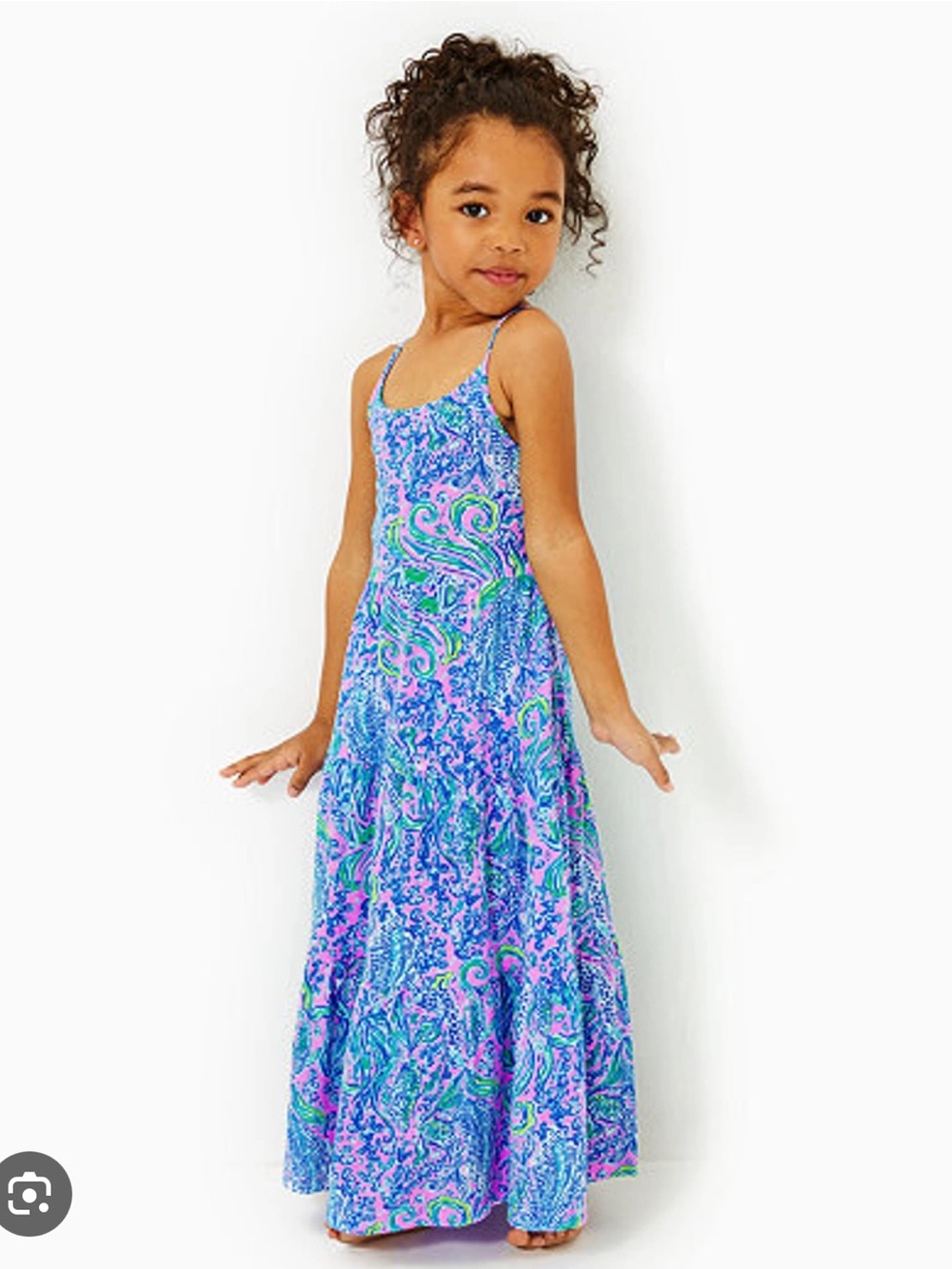 Lilly Pulitzer Girls' Harleigh Maxi Dress in Lilac Rose We Mermaid It 🧜‍♀️